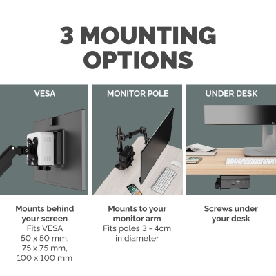 Suport VESA pentru unitate pc Fellowes, Filex Thin Client, negru